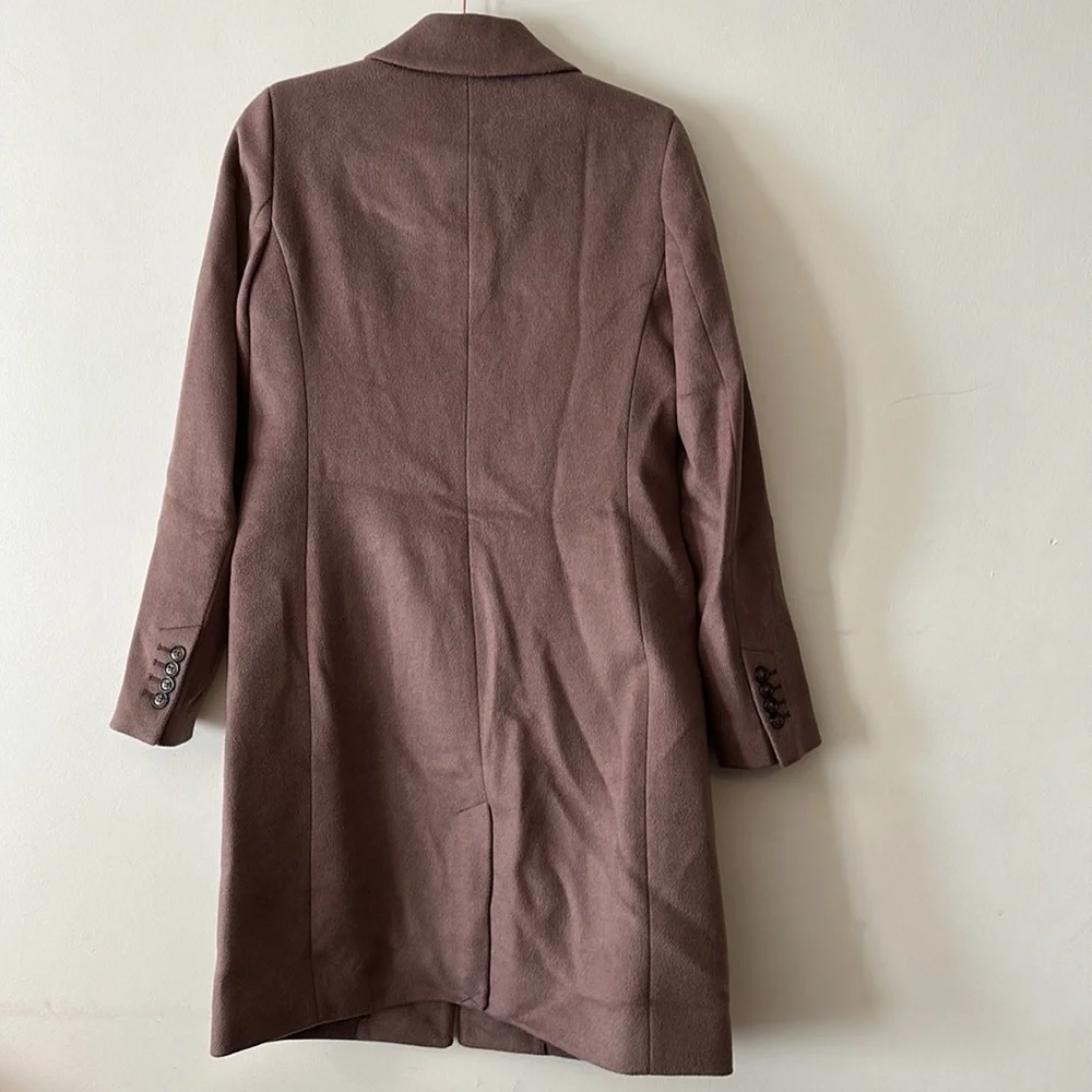 New RW&Co Classic Wool Fitted Preppy Coat in Deep Taupe - Picture 11 of 15